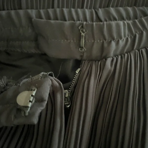 Vintage MISS ELLIETTE Dress Blk Chiffon/White Trim Formal Evening Long Gown Sz 6 - Picture 10 of 11